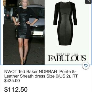 Ted Baker front black leather dress
